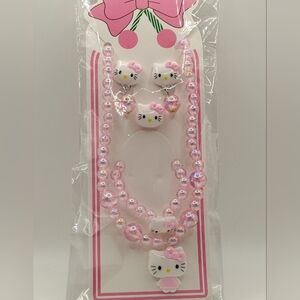 Hello Kitty Pink and White Beaded Jewelry Set 🎁